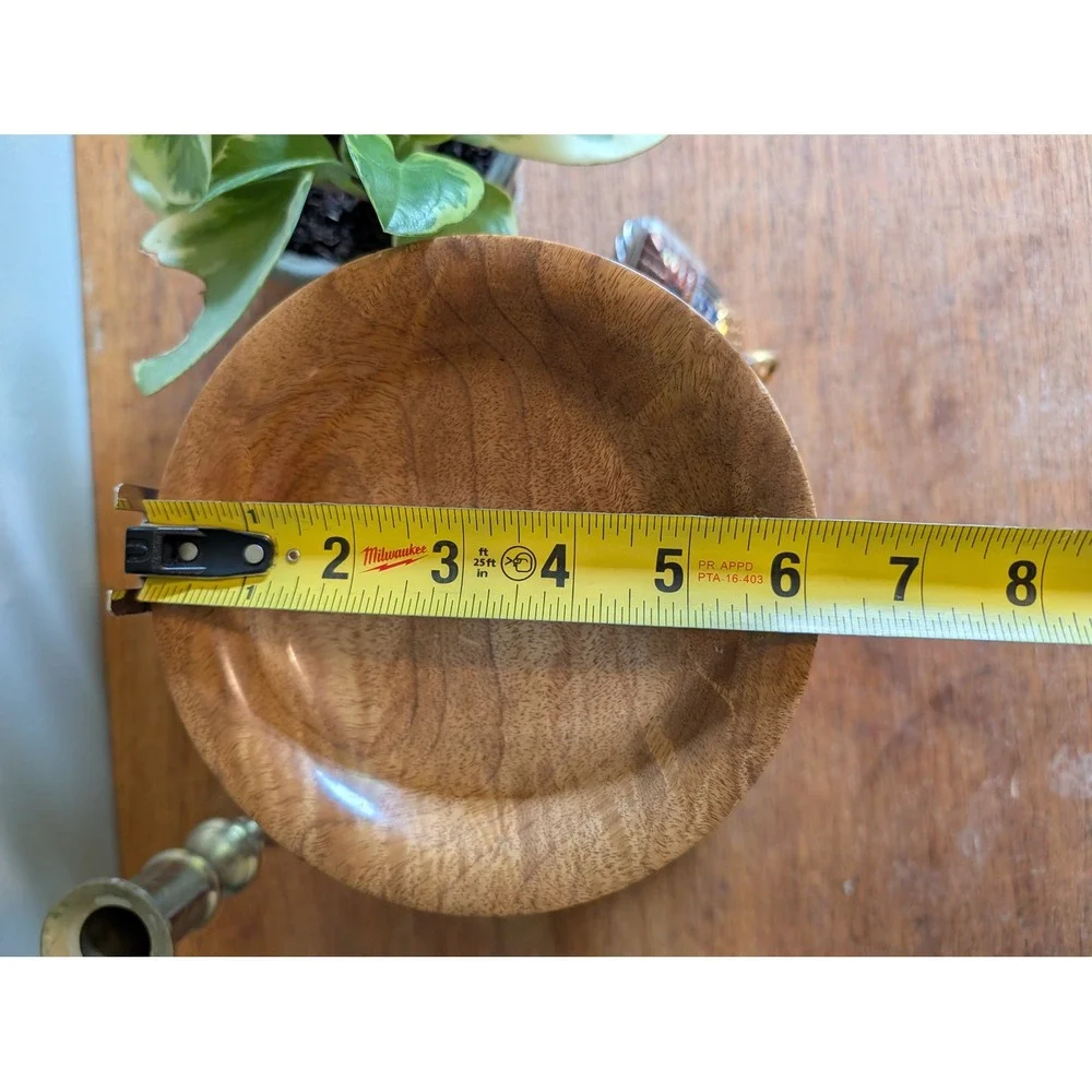 Vintage MCM Hand Turned Myrtlewood‎ Pedestal Bowl Dish Mid Oregon Decor Rustic